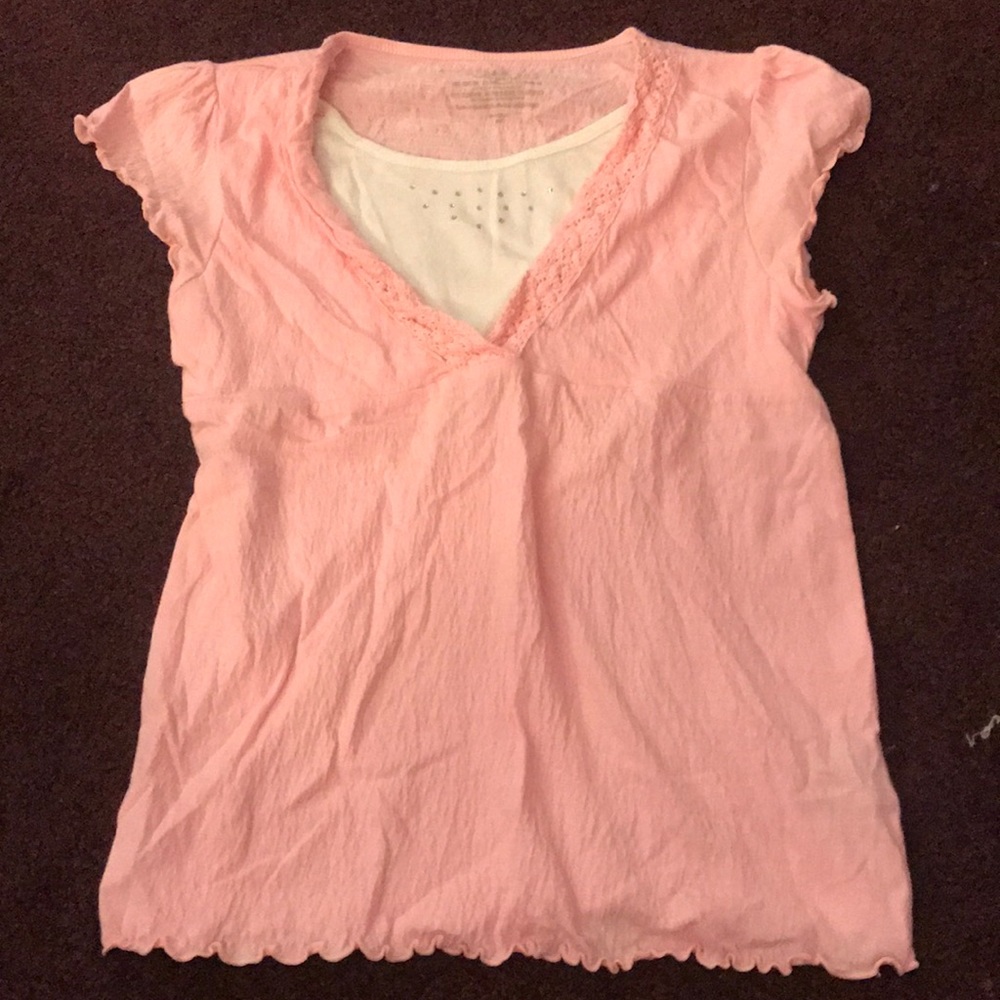 This is a pink t- shirt